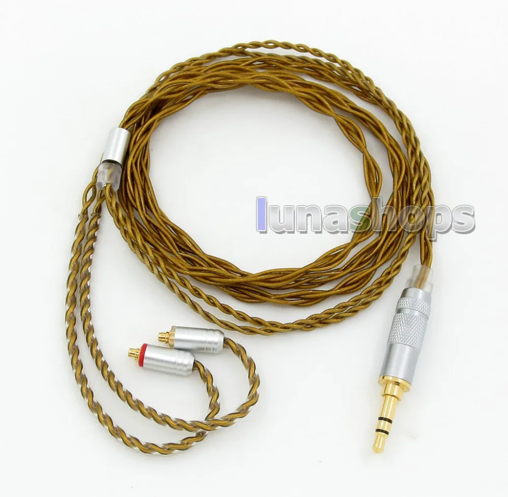 LN005947 чрезвычайно мягкий 7N OCC чистое серебро + позолоченный кабель для наушников