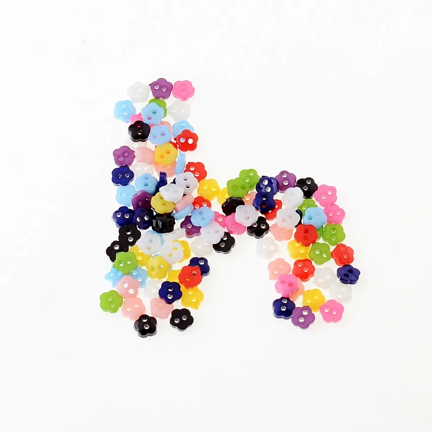 Милые богато красочные полимерные пуговицы 300 шт. смешанные с 2 отверстиями 6 мм