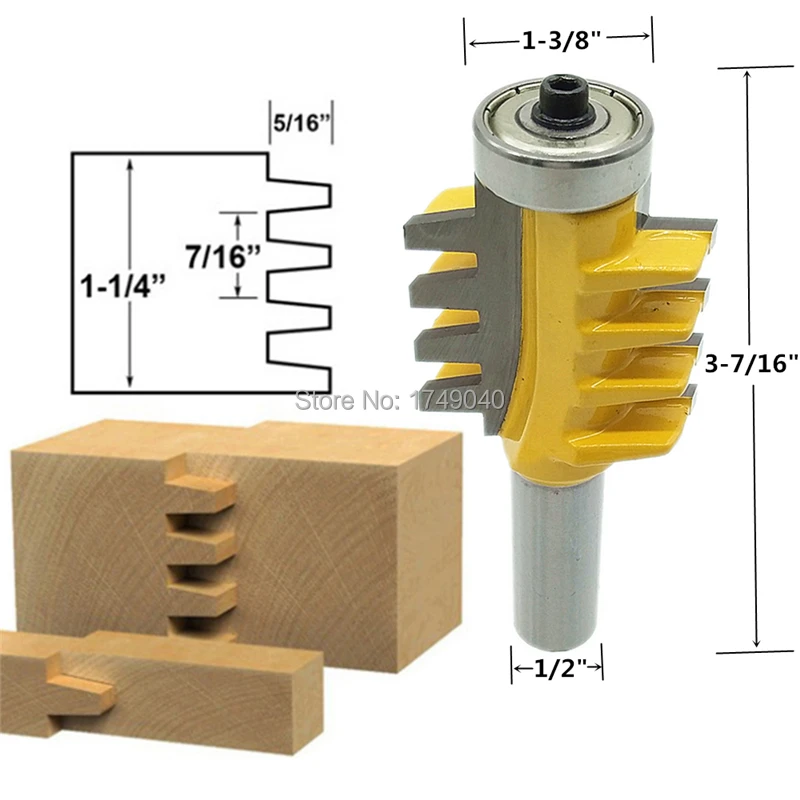 1 1/4 &quotFinger Joint клеевой шарнир фрезы 1/2&quot хвостовик Карбид деревообрабатывающий