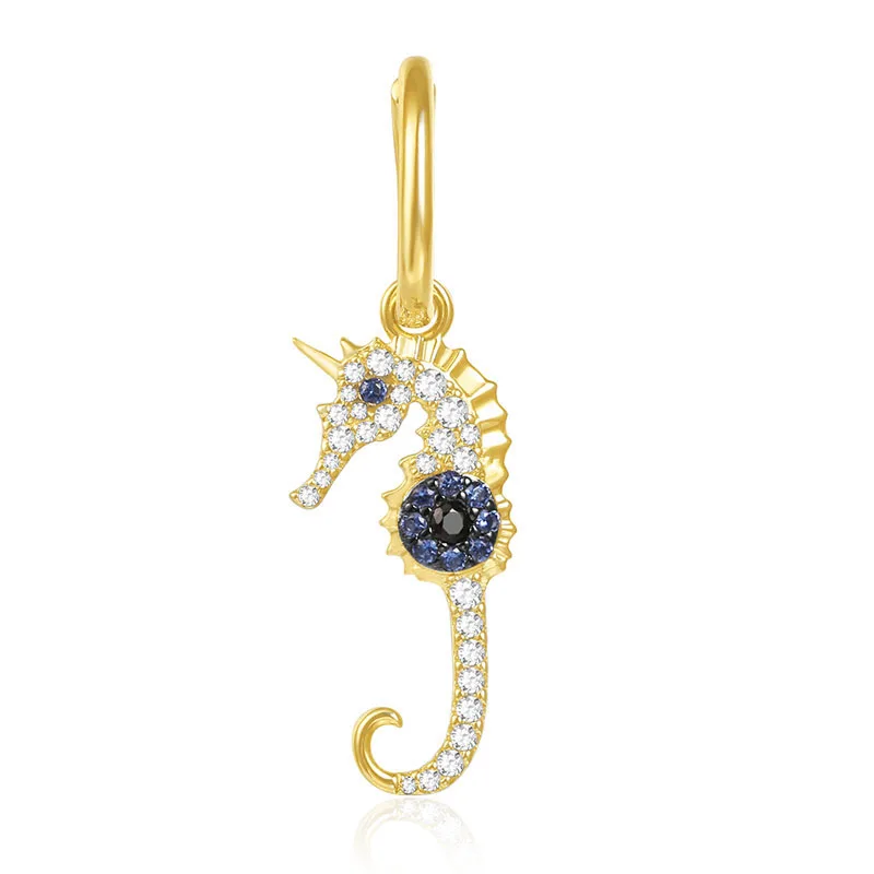 Серьги женские из серебра 925 пробы с фианитом золотистого цвета|Серьги-подвески| |