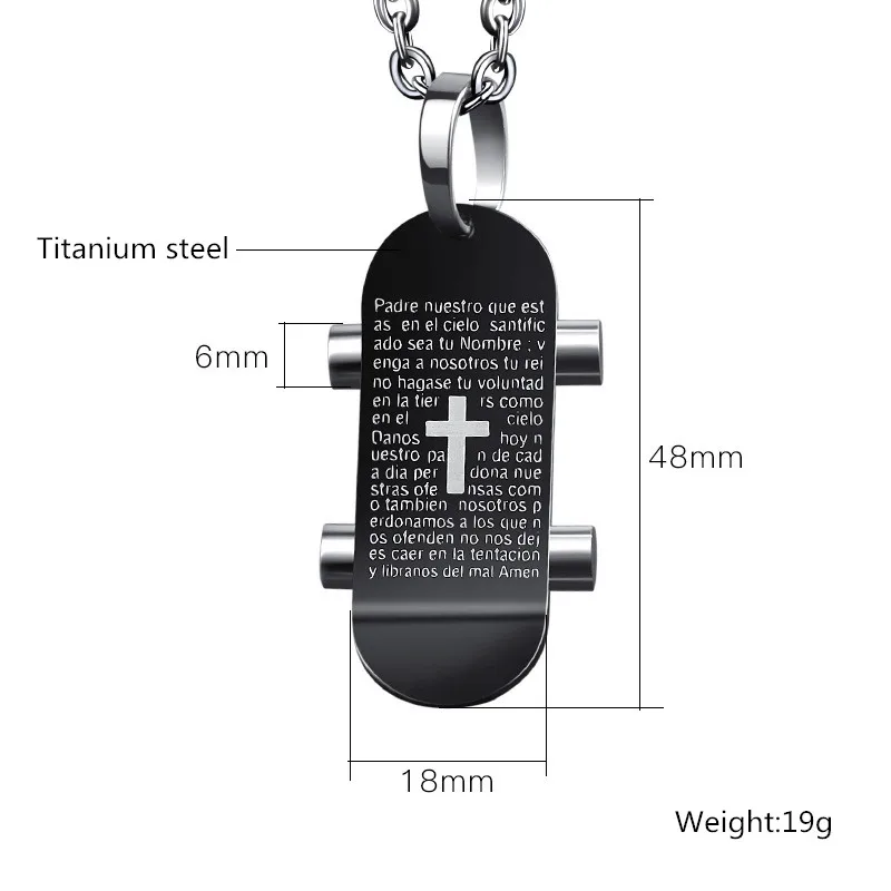 

Fashion Hip Hop Jewelry Sports Skate Necklaces Pendants for Men New Letter Cross Necklace Best Friends collar hombre Gifts