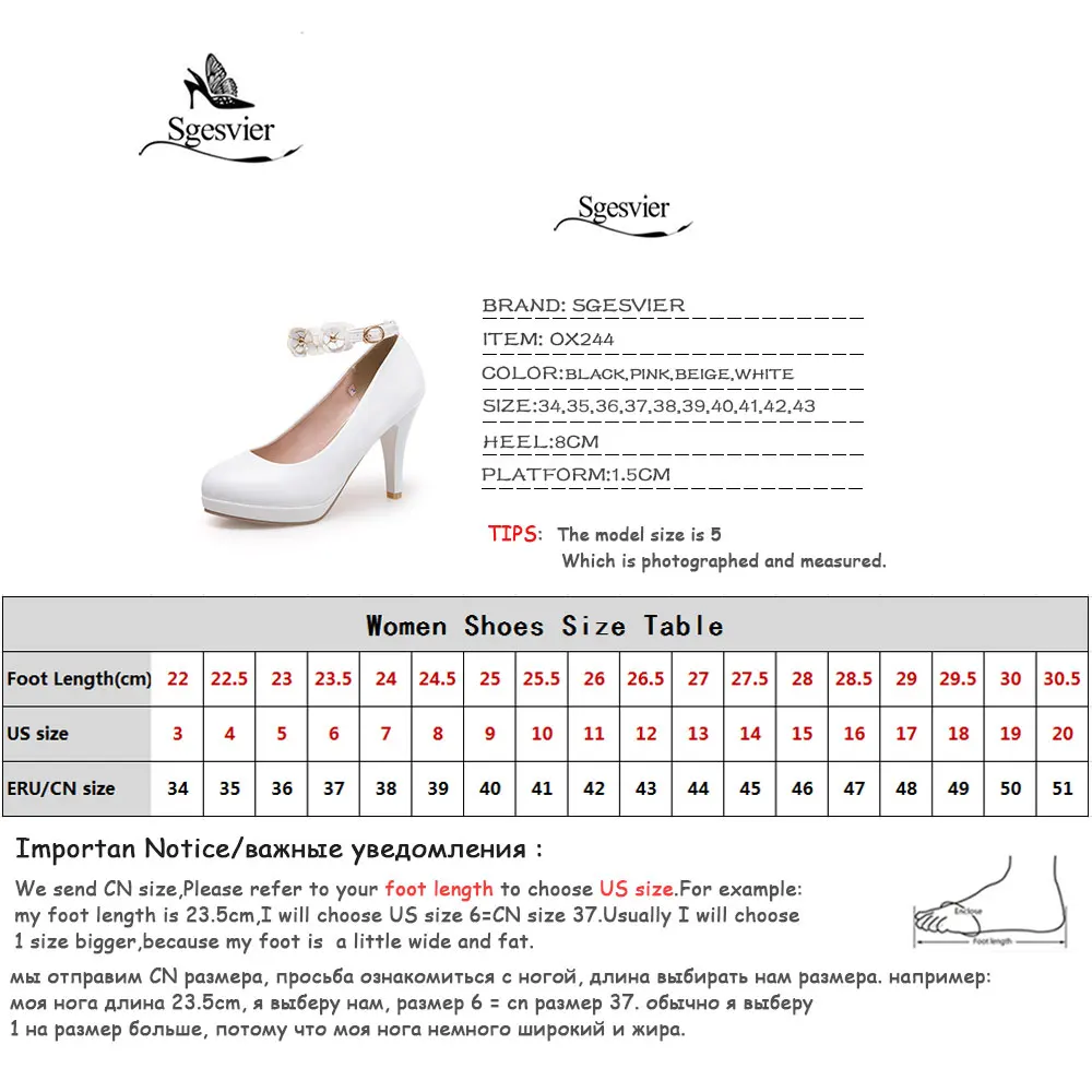 

SGESVIER New High Thin Heel Women Pumps High Quality Soft Leather Women Party Shoes Round Toe Ankle Strap Pumps Size 34-43 OX244