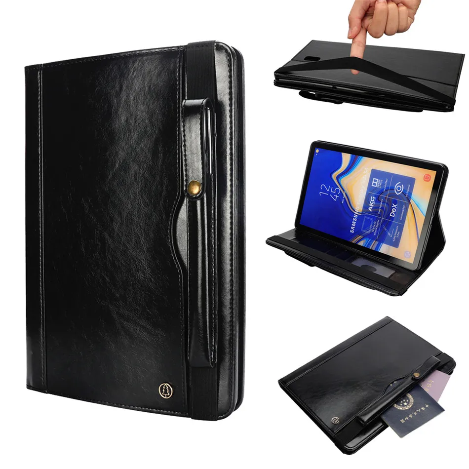 Роскошный чехол книжка из искусственной кожи для Samsung Galaxy Tab S4 10 5 T830 T835 защитный