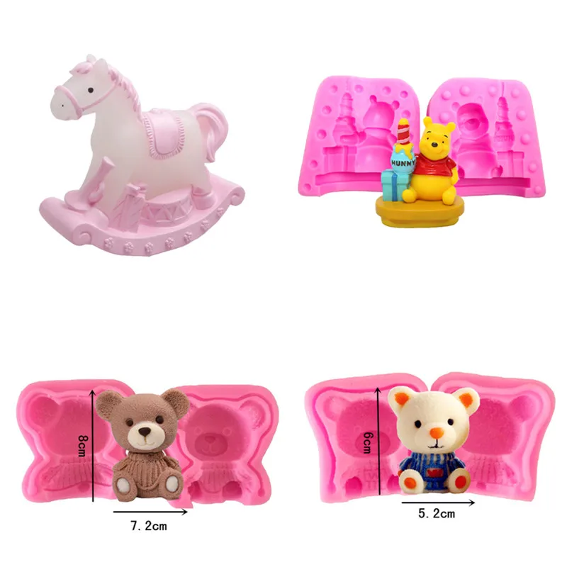 Силиконовая форма для свечей с изображением медведя из мультфильма &quotмаленькая