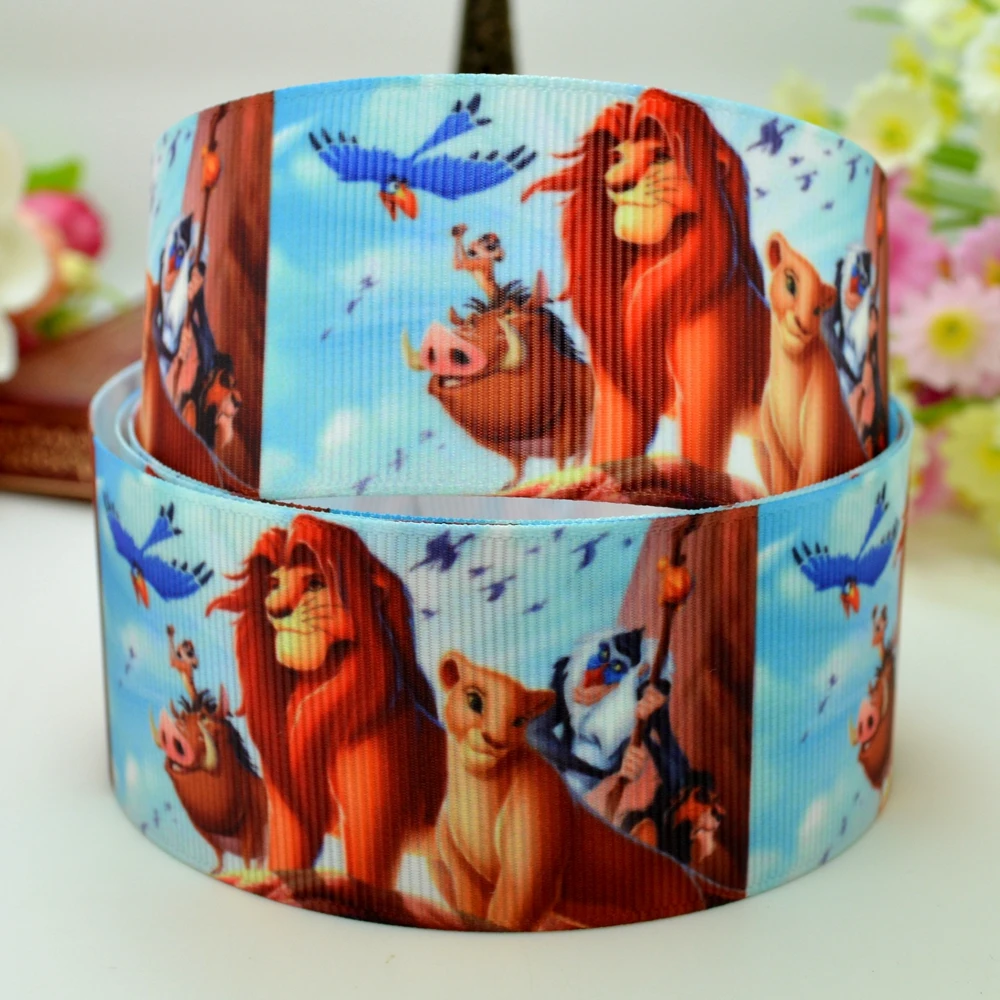 DUWES 1 5 &quot38 мм 2 10 50 ярдов мультфильм жираф Лев напечатанный grosgrain ленты волос ЛУК