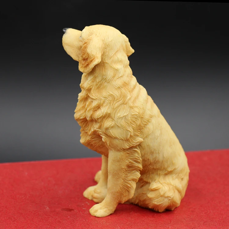 Золотой ретривер Собака Ручная роспись Статуэтка Смола Статуя Коллекционная