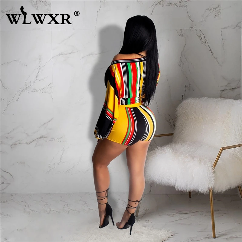 WLWXR/повседневный летний комплект из 2 предметов с принтом в полоску Комплект