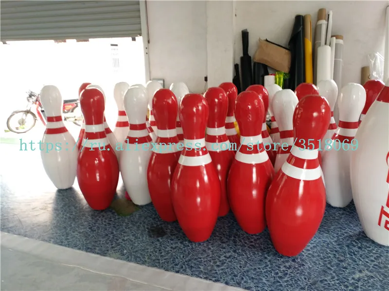 Sell 1.2m tall, red and white inflatable bowling balls, large PVC inflatable bowling balls, suitable for outdoor ski impact game