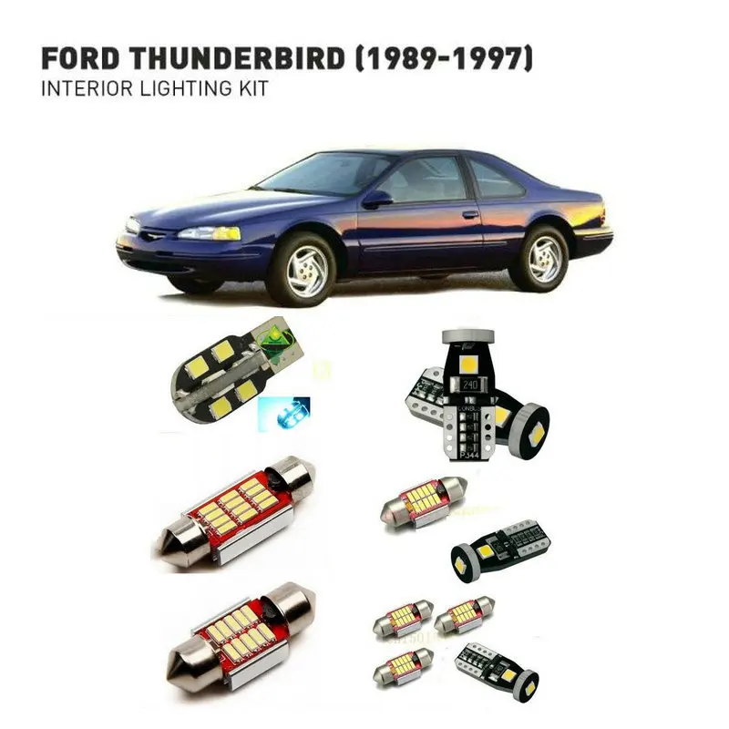Светодиодные интерьерные огни для Ford thunderbird 1989-1997 11 шт. светодиодные лампы