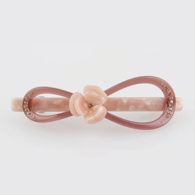 Korean High Quality Fashion Crystal Bow Barrettes Flower Hair Accessories Acetate Clips Headdress For Female Jewelry (BG810084) | Украшения