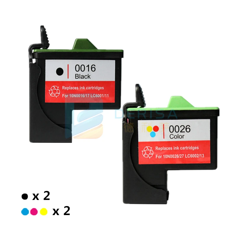 4 шт. для Lexmark 16 26 чернильных картриджей 17 i3 Z13 Z23 Z25 Z33 Z35 Z513 Z515 Z603 Z605 Z615 Z645 X2250 X74 |