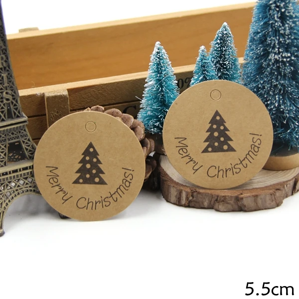 Kraft Tree 50 шт крафт много типа Рождественская серия бумажные бирки DIY ярлыки для рукоделия для рождественской вечеринки, бирки для банкнот, Детские упаковочные материалы для подарков - Цвет: Kraft Tree