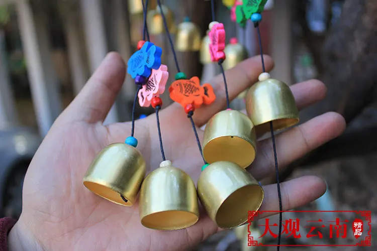 Calabash бамбуковые корзины колокольчики латунь колокольчик большой кулон ресторан бар украшения сельская местность фэн шуй Колокольчик музыка ветра