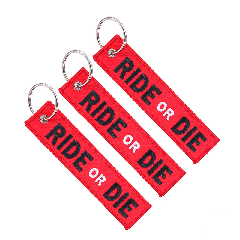 Fashion RIDE OR DIE Keychain Key Holder Chain for Motorcycle Jewelry Embroidery Tag Aviation Gift llavero KeyRing Cars | Украшения и