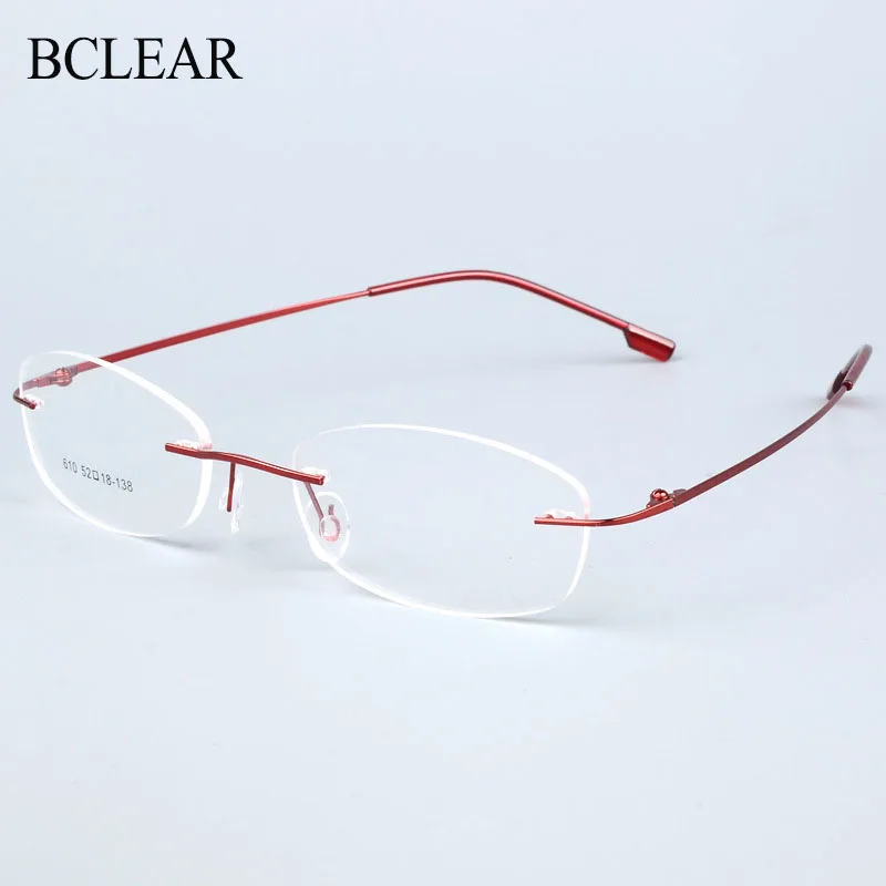 BCLEAR, очки без оправы, оправа для женщин, титановый сплав, ультралегкие очки, по рецепту, без оправы, очки для близорукости, оптическая оправа