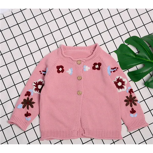 pink Cardigan coat Детский свитер; свитера для новорожденных девочек; кардиганы; осень г.; Повседневные вязаные куртки с длинными рукавами для малышей; зимние детские вязаные топы - Цвет: pink Cardigan coat