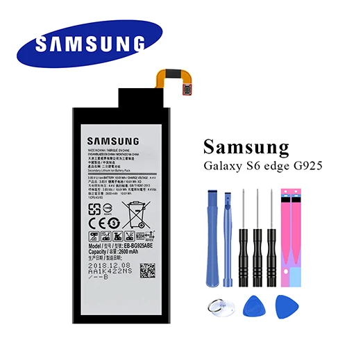 For Samsung S6 Edge Новинка, аккумулятор для Samsung Galaxy S6/S6 Edge/S7/S7 Edge/S8 G920 G920F G925 G930 G935 G950 EB-BG920ABE с инструментами - Цвет: For Samsung S6 Edge