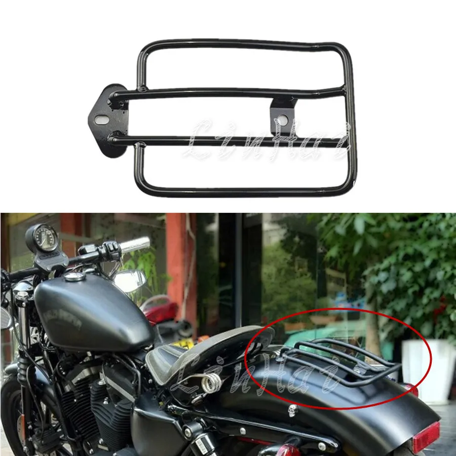 Черная металлическая багажная стойка одиночное сиденье для Harley Sportster 883 1200 2004