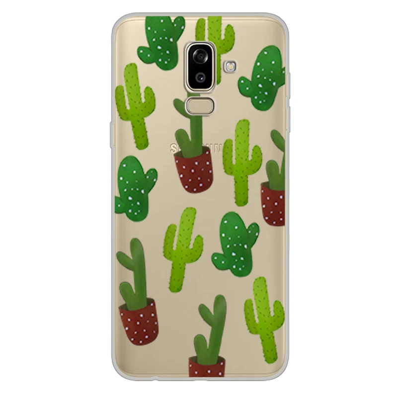 ciciber Phone Case for Samsung Galaxy J5 J6 J7 J8 Soft Back Cover J4 J3 J2 J1 Prime Core Plus 2016 2017 2018 Cactus |