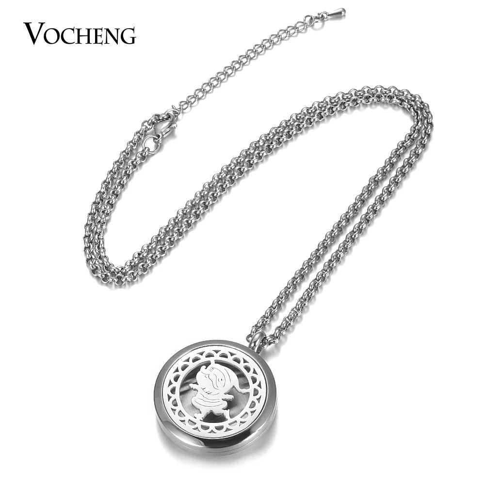 

10pcs/lot Essential Oi Diffuser Locket Necklace Christmas 316L Stainless Steel Pendant Magnetic 30mm without Felt Pad VA-781*10