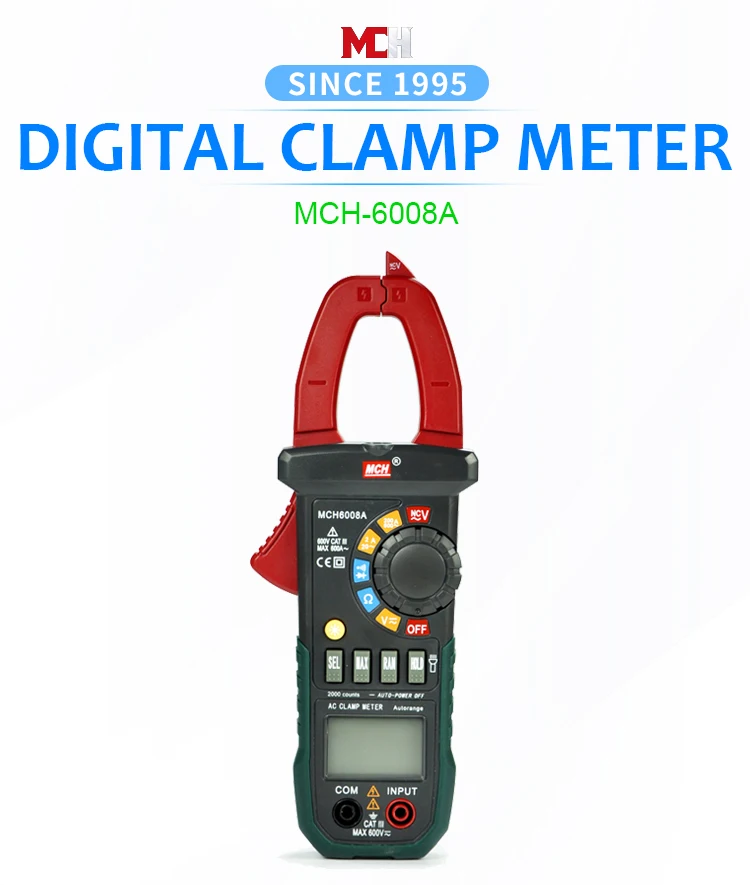 Цифровой клещи DC AC 600 V 600A диодный тест завод прямой MCH-6008A измеритель мощности с зажимом