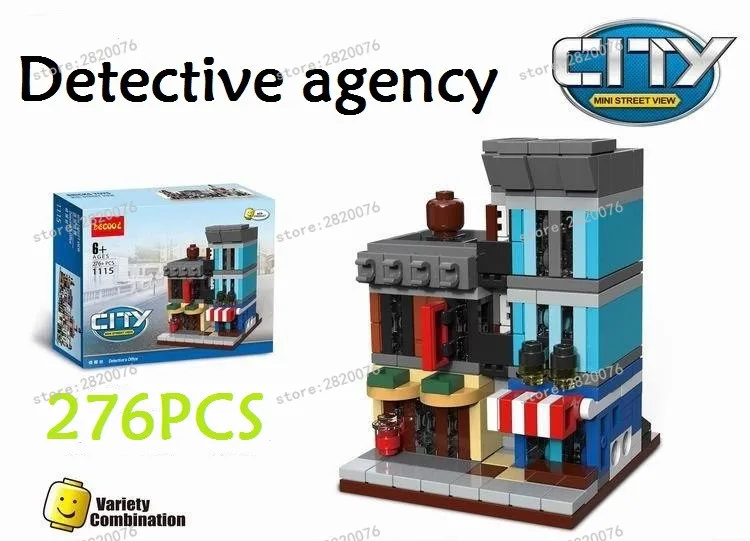 6 in 1 Model building kit compatible with loge city mini Creators serie town hall Brick Bank Building City street 1000+pcs | Игрушки и