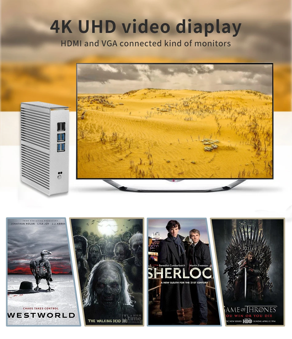 HLY Мини ПК Core i3 7100U i5 7200U 4210Y безвентиляторный ПК мини Windows 10 HDMI 480 ГБ SSD HTPC TV корпус Wifi USB микро компьютер