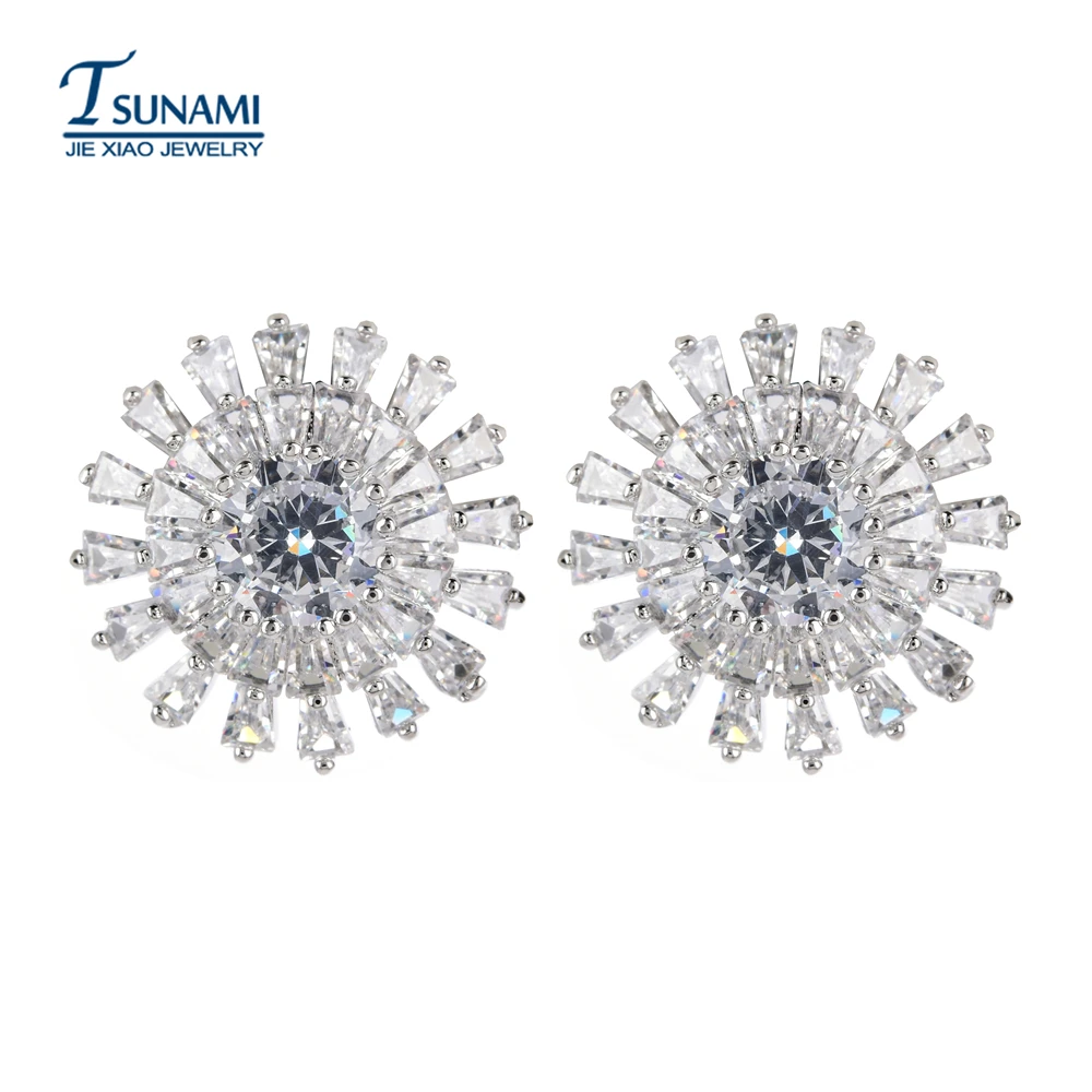 В 2018 новые модные цветы выполнены из циркон серьги четыре цвета