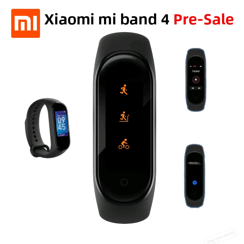 Смарт браслет Xiaomi Mi Band 4 цветной ЖК фитнес трекер Miband время пульса Bluetooth 5 0 часы