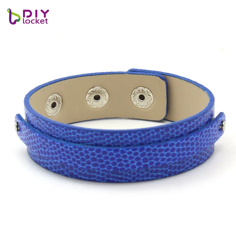 Diylocket 18 + 8 мм PU кожаный браслет браслеты застежка Кнопка DIY ювелирные изделия