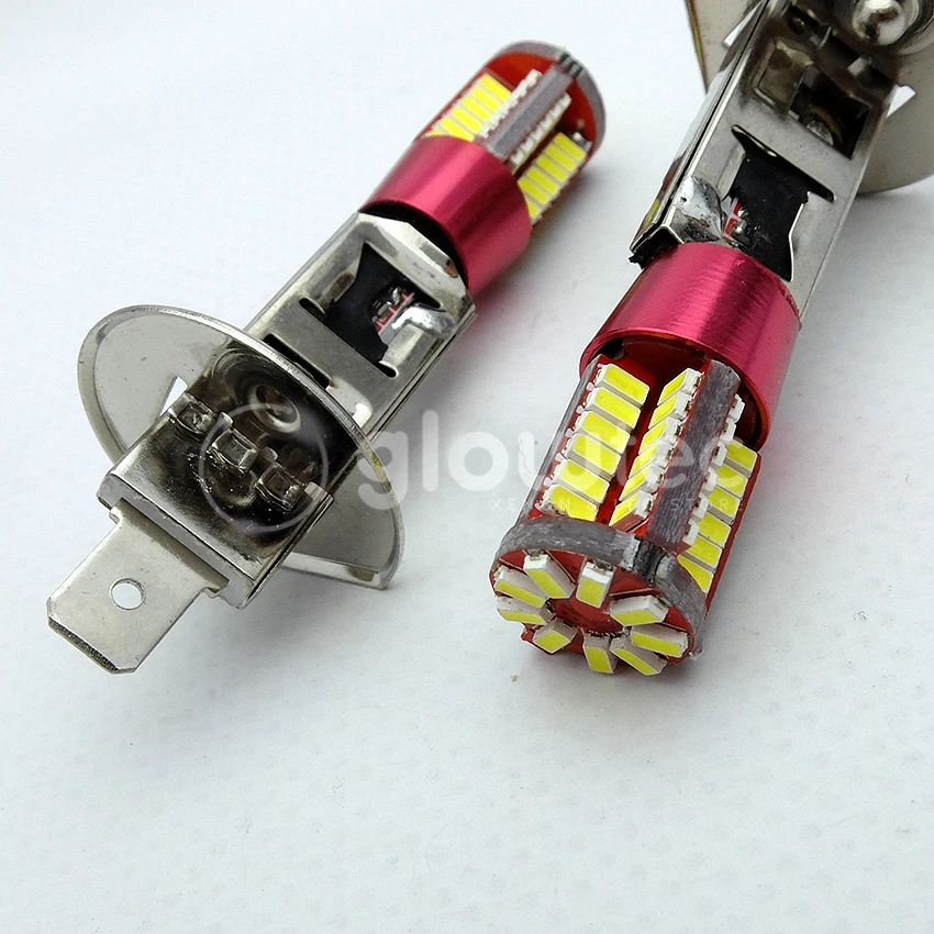 1 шт. H1 57smd 4014 яркие автомобильные ходовые огни 6000K белые светодиодные лампы