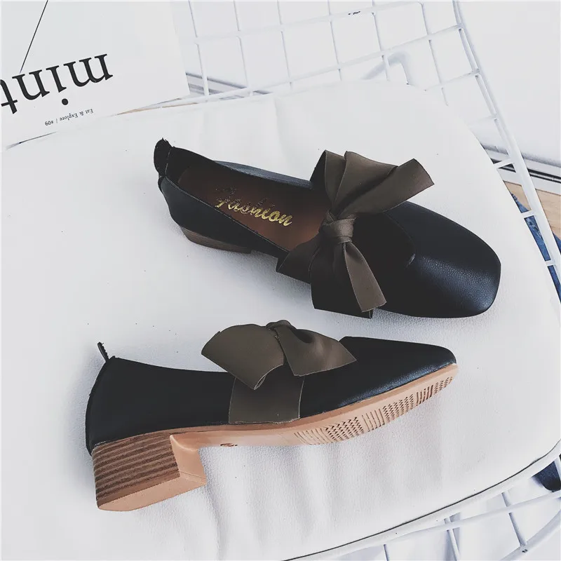 2019 Популярные Новые корейские английские туфли в стиле ретро квадратные