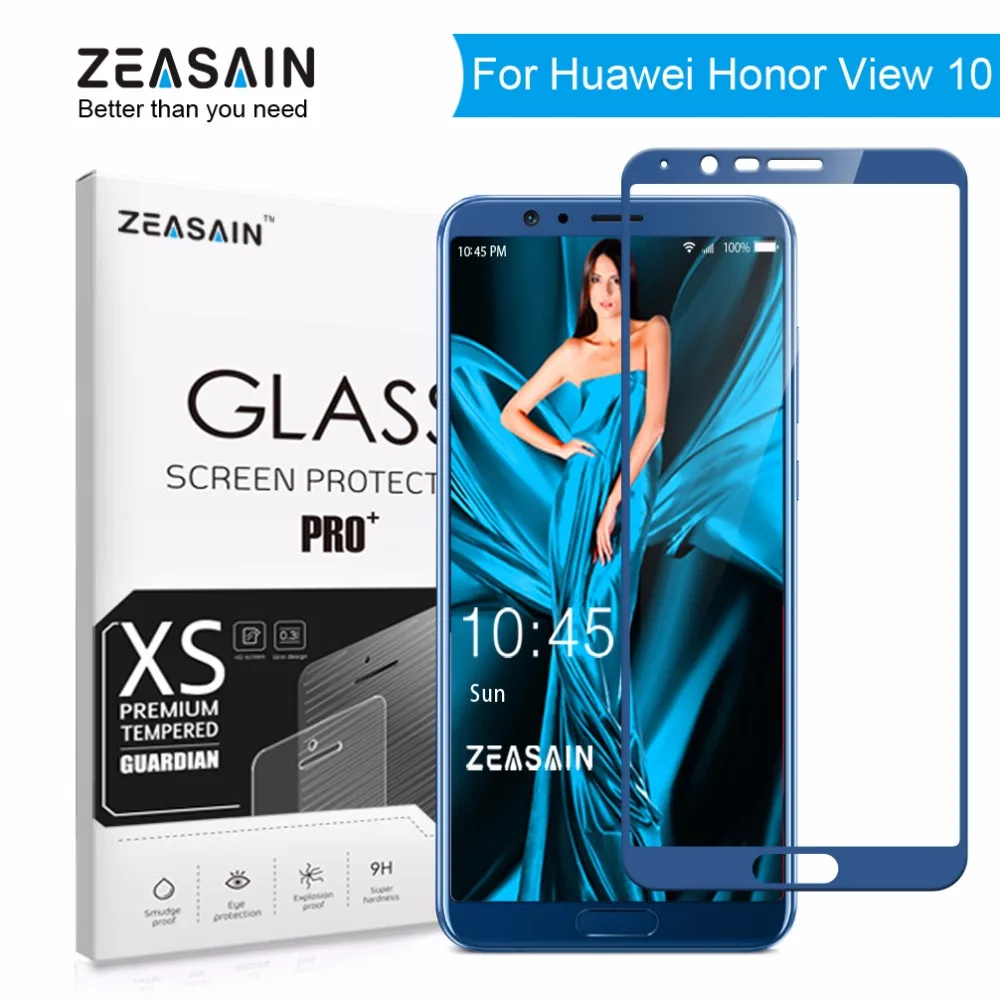 

Закаленное стекло для Huawei Honor View 10, Honor V10 V, 10, полное покрытие