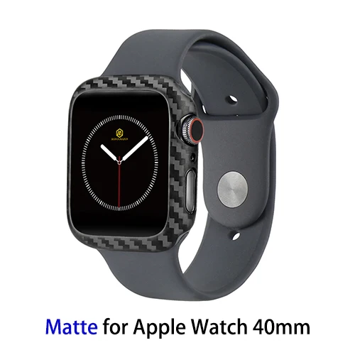 Matte Series 4 40mm MONOCARBON Тонкий чехол из настоящего углеродного волокна для Apple Watch 44 мм 40 мм серии 4 Gen 4 чехол из углеродного волокна - Цвет: Matte Series 4 40mm