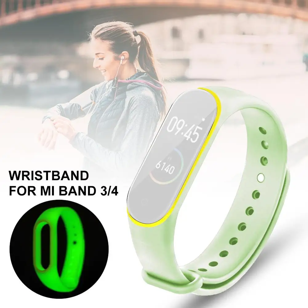 Двухцветный светящийся браслет для Xiaomi Mi Band 3/4 умный Браслет универсальный