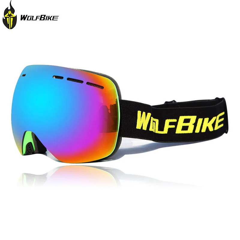 WOLFBIKE мотоцикл очки с двойной анти-туман сферическая линза ветрозащитный Мотокросс лыжные очки+ сноуборд Солнцезащитные очки для женщин очки