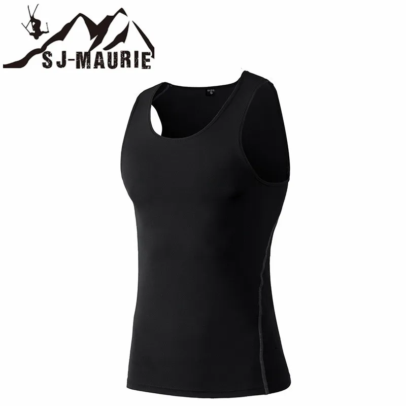 SJ-Maurie, топ для спортзала, мужские компрессионные футболки, для бега, Polera, для бега, Hombre, футболка для фитнеса, для тенниса, футбола, Джерси, спортивная одежда - Цвет: Черный