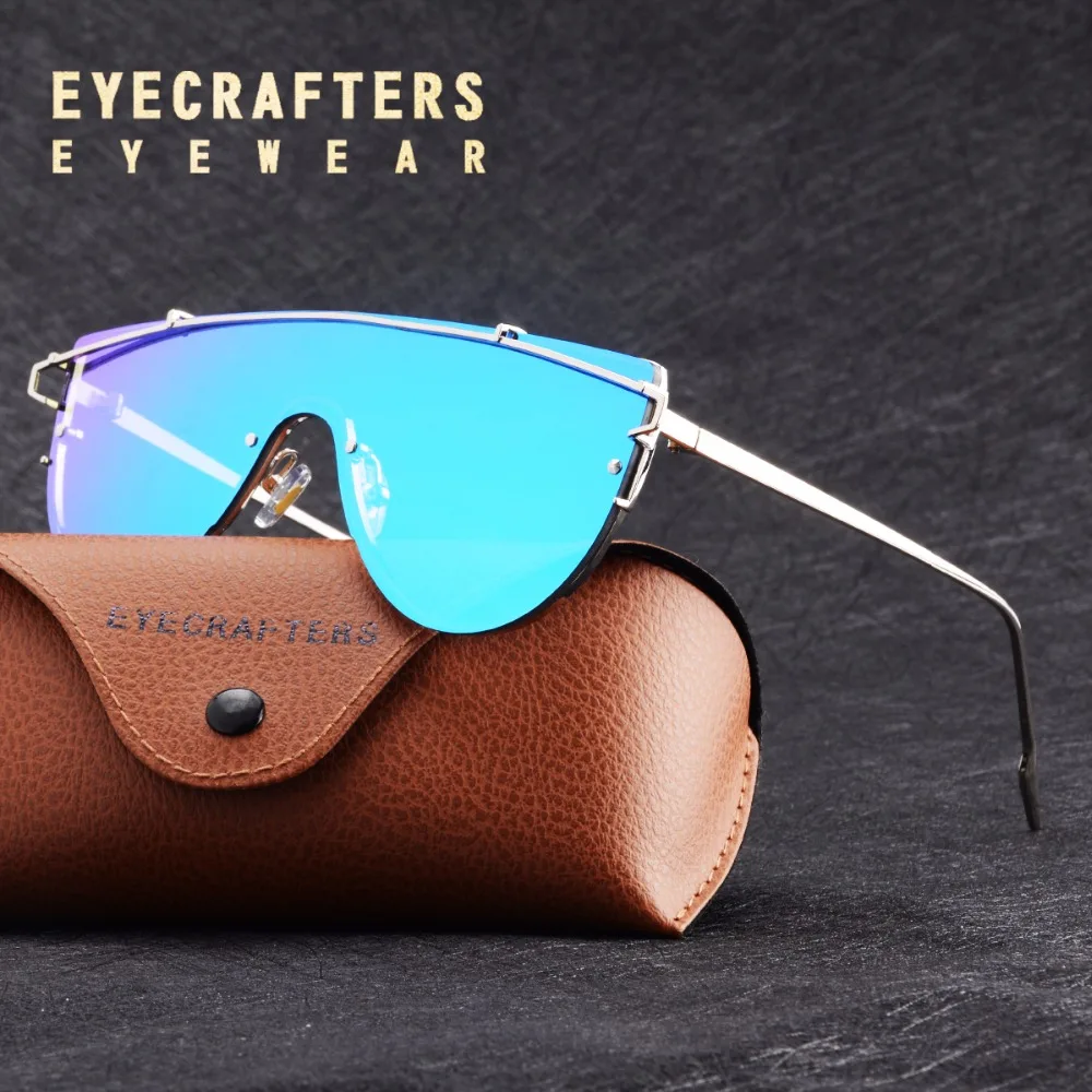 Eyecrafters ретро модные брендовые дизайнерские цельные Солнцезащитные очки женские