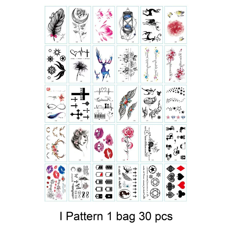 1 Bag 30 pcs DIY stationery stickers children Tattoo Stickers office stationery - Цвет: I