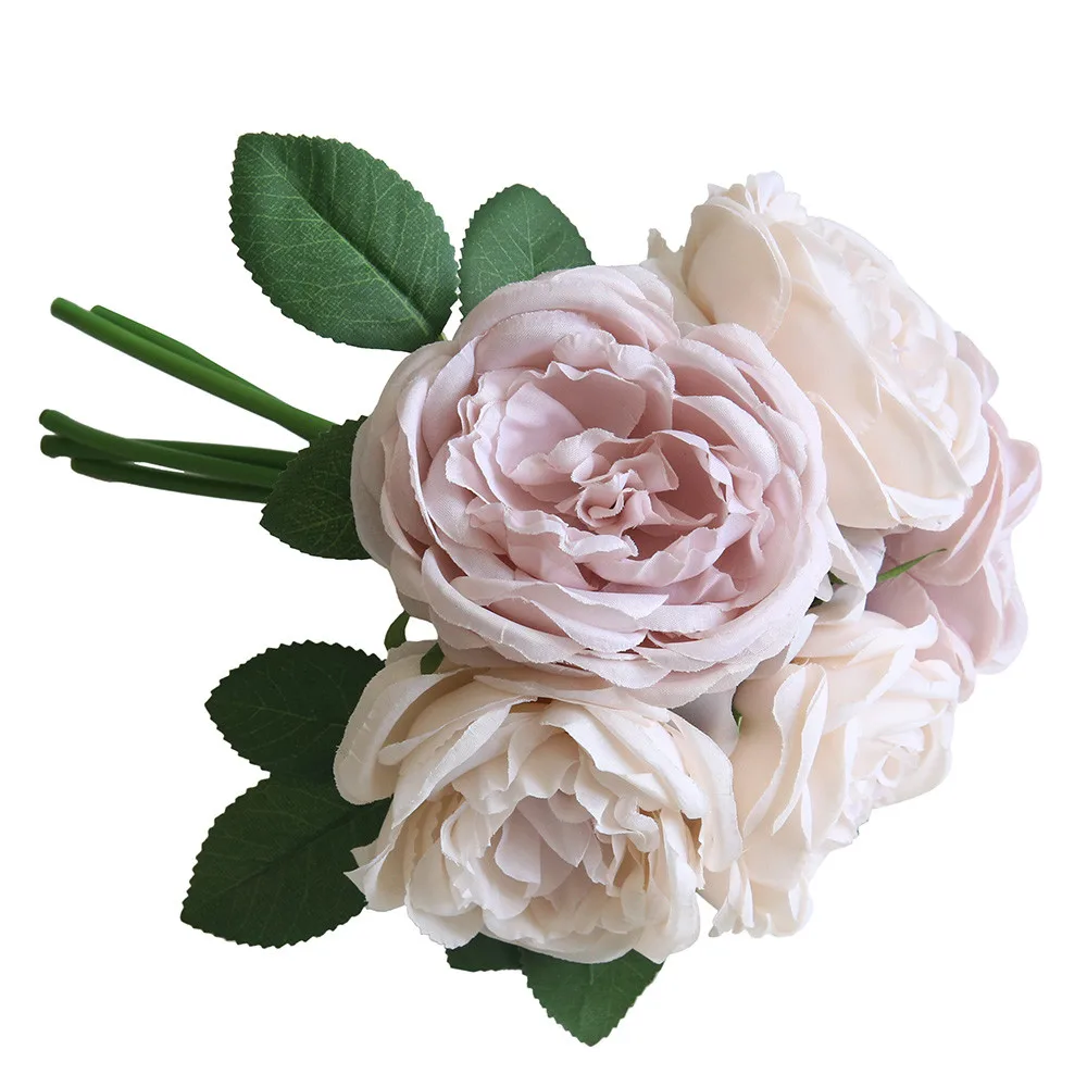 5 головок новые красочные искусственные из ПЭ пены розы Букет невесты домашний