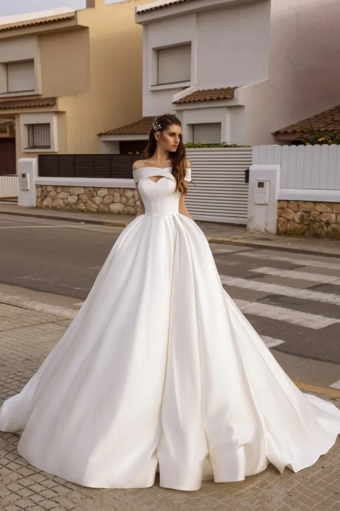 Винтажное сатиновое платье Vivian's Bridal со шлейфом кортом сексуальное для свадьбы