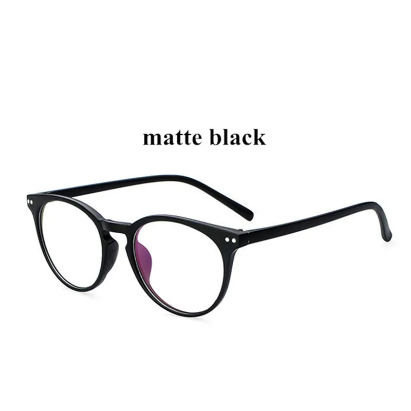 matte black Ретро круглые очки, оправа для женщин, фирменный дизайн, прозрачные оптические компьютерные анти-синие очки, мужские оправа Oculos De Grau - Цвет оправы: matte black