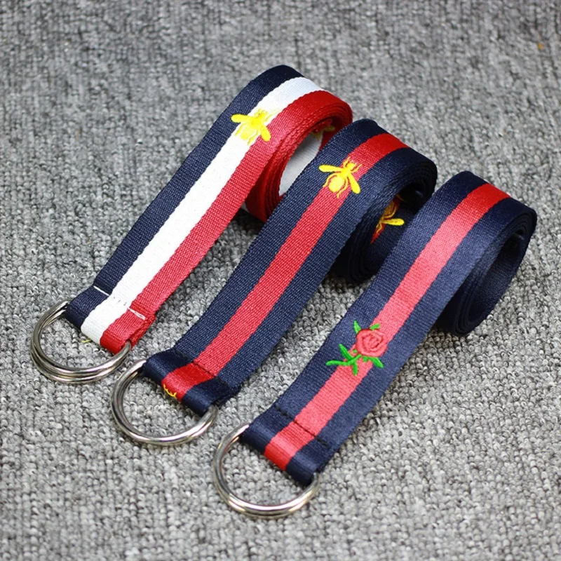 Новое поступление 2019 модные женские и мужские пояса с вышитыми буквами желтые