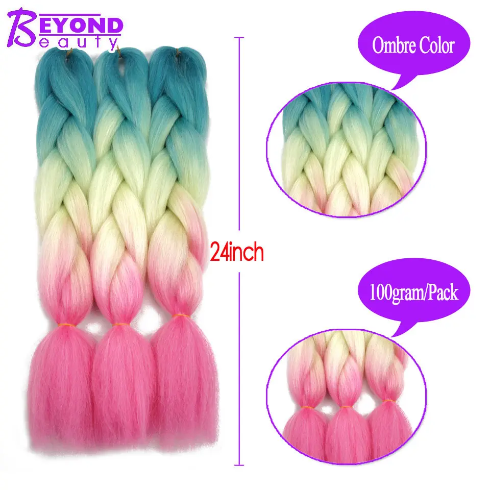 Beyond beauty Ombre Jumbo синтетические плетеные волосы, вязанные крючком волосы, огромные косички, прически