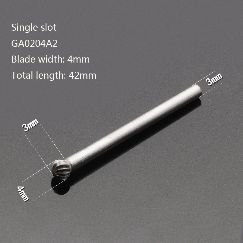 Single slot 4mm Сплав Роторный напильник круглый d-тип Вольфрамовая сталь резьба по дереву Шлифовальная головка Wugang Фрезерный резак металлический жесткий один слот - Цвет: Single slot 4mm