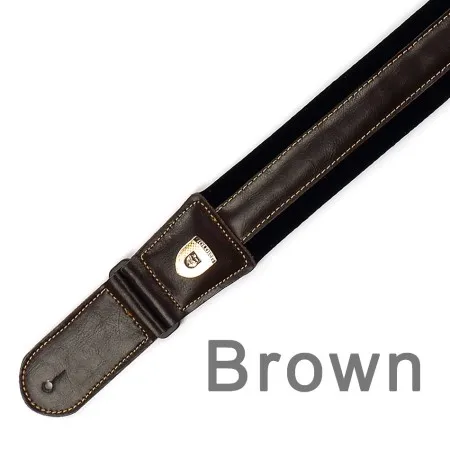 Brown Высокое качество кожа и ремень для гитары из нейлона для электрогитары бас Регулируемый мягкий ремень черный коричневый желтый цвет - Цвет: Brown