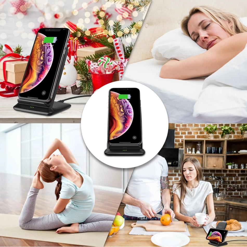 CHOETECH 10 Вт Беспроводная зарядная подставка для iPhone Xs Max Xr X быстрая Qi Беспроводная зарядная док-станция для samsung S9 Xiaomi mi x 3