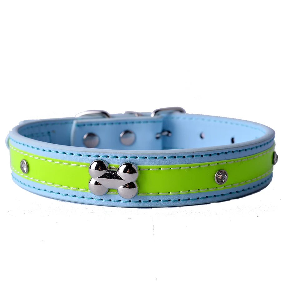 ошейники для собак все Bling Pet Ошейник Diamante Шипованная Кожа PU Регулируемая пряжка