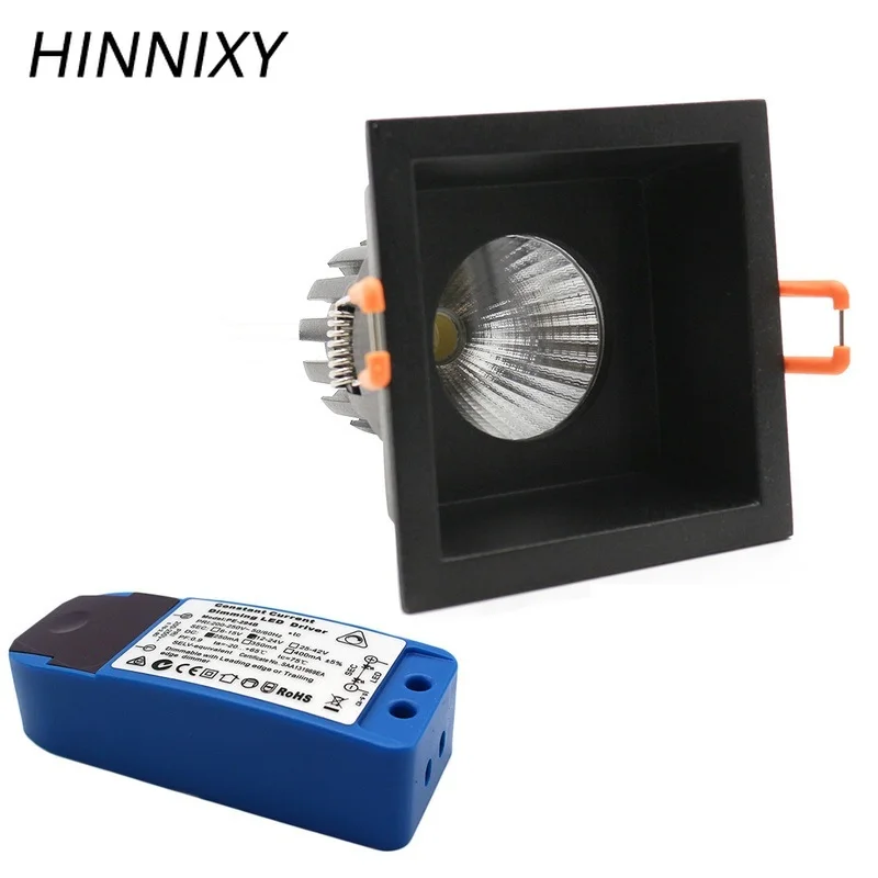 Hinnixy LED анти ослепительный Диммируемый квадратный светильник IP20 75 мм 220 В 5 Вт/10/15