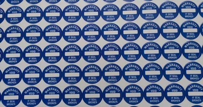 1000 шт/партия, диаметр 10 мм, наклейка гарантия, пустая этикетка, этикетка для упаковки, гарантия пустая, если печать сломана